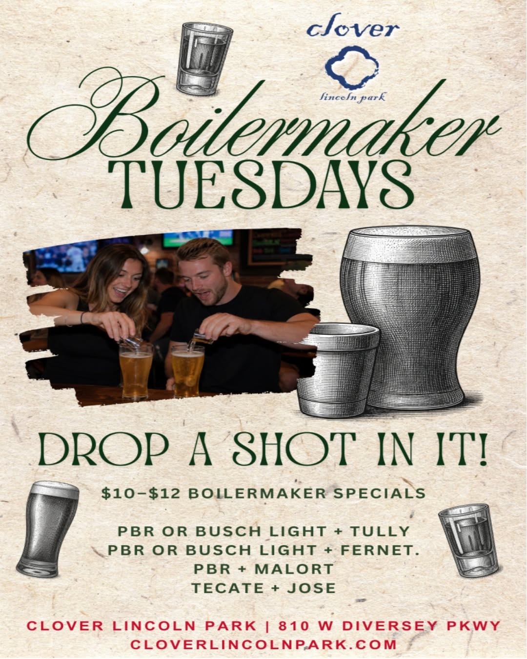Boilermaker Tuesdays at Clover Lincoln Park