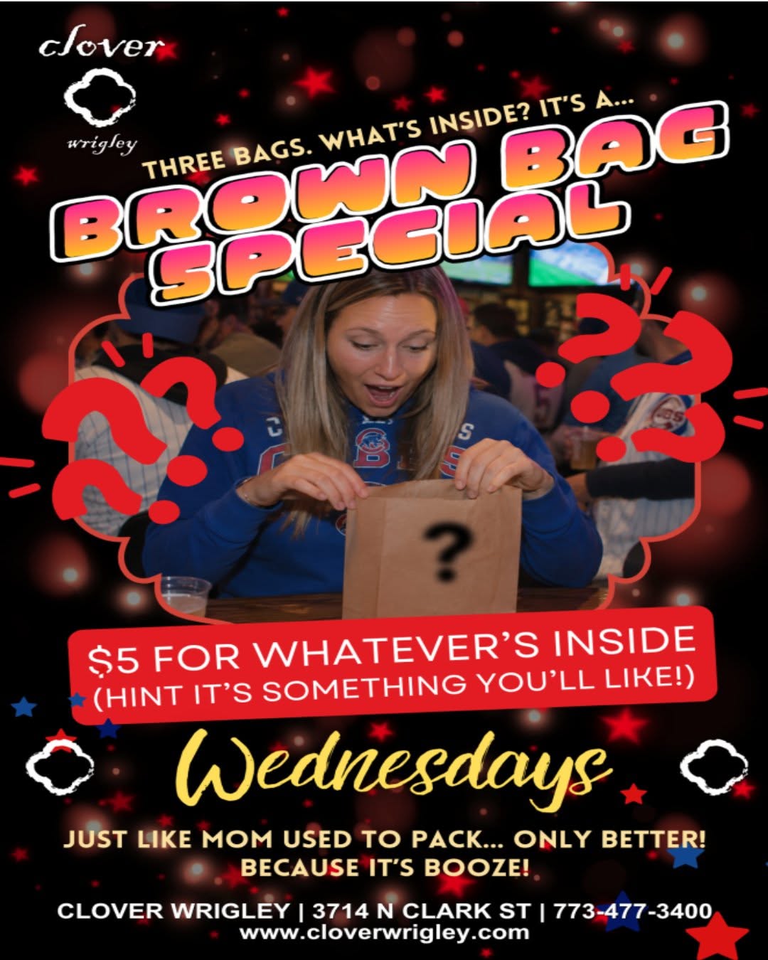 Brown Bag Special at Clover Wrigley — five dollar mystery bags every Wednesday